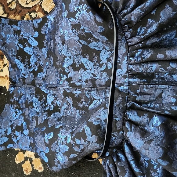 NWT! Place Special Occasion Elegant Blue Floral Kids Dress; 16 - Picture 9 of 14